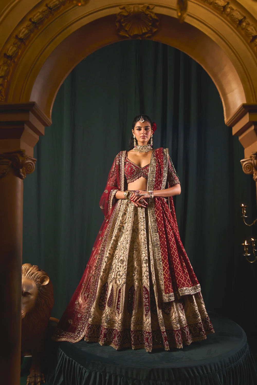 Royal gold  Embroidered Bridal Lehenga Choli