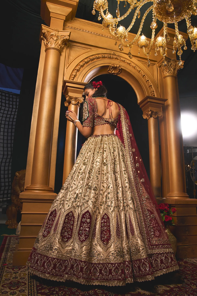 Royal gold  Embroidered Bridal Lehenga Choli