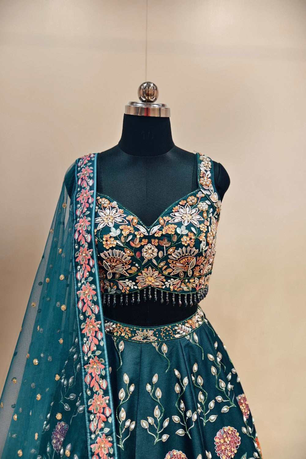 Royal Blue Lehenga with Extensive Intricate Embroidery - Designer Bridal Masterpiece