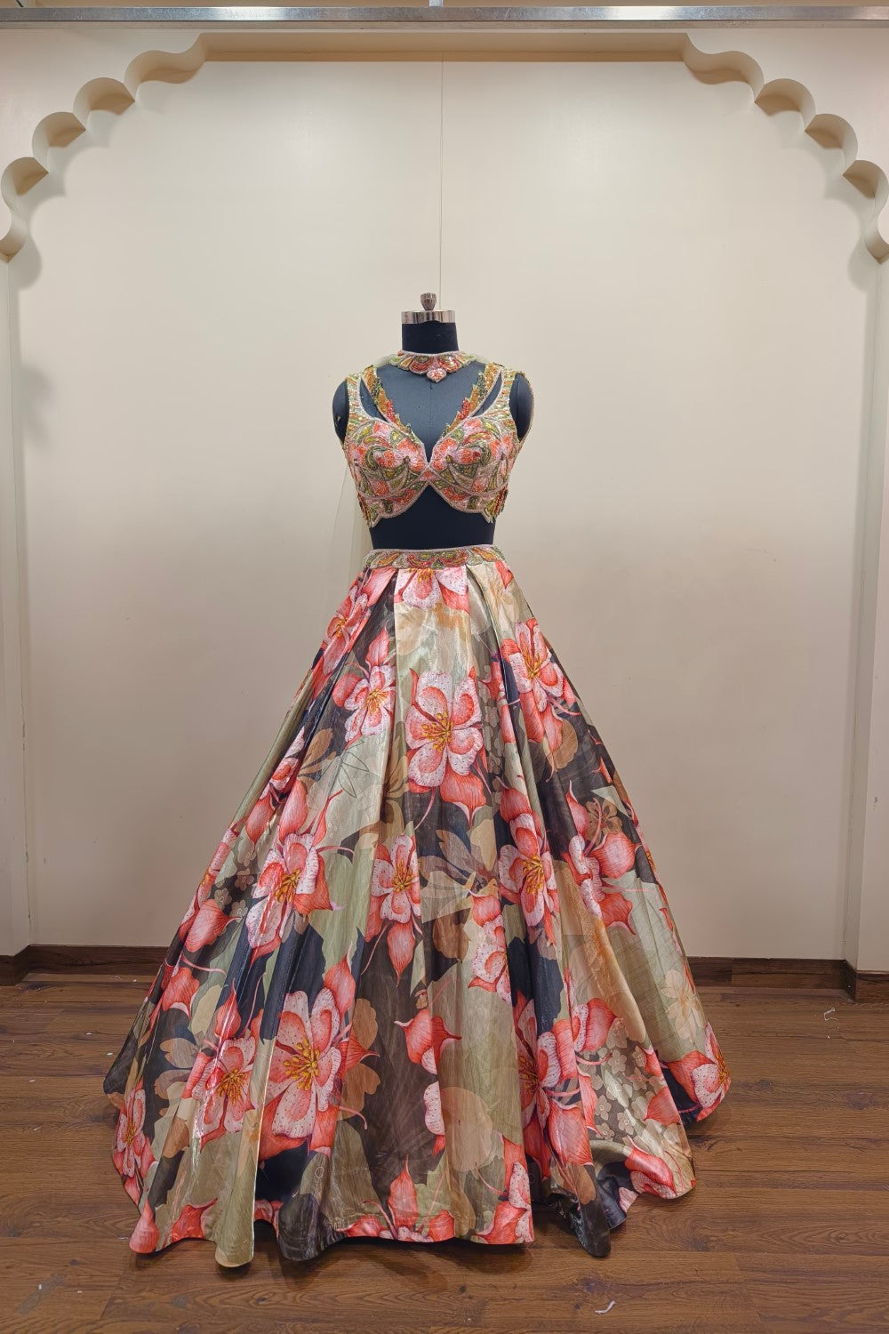 Vibrant Multi-Colored Floral Lehenga - Designer Ethnic Wear