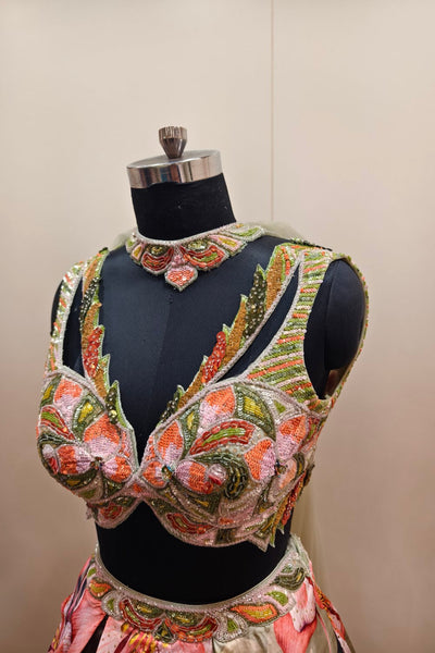 Vibrant Multi-Colored Floral Lehenga - Designer Ethnic Wear