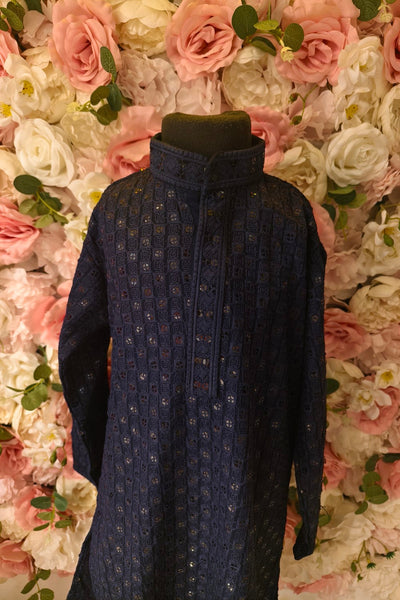 Navyblue Chikenkari Kurta