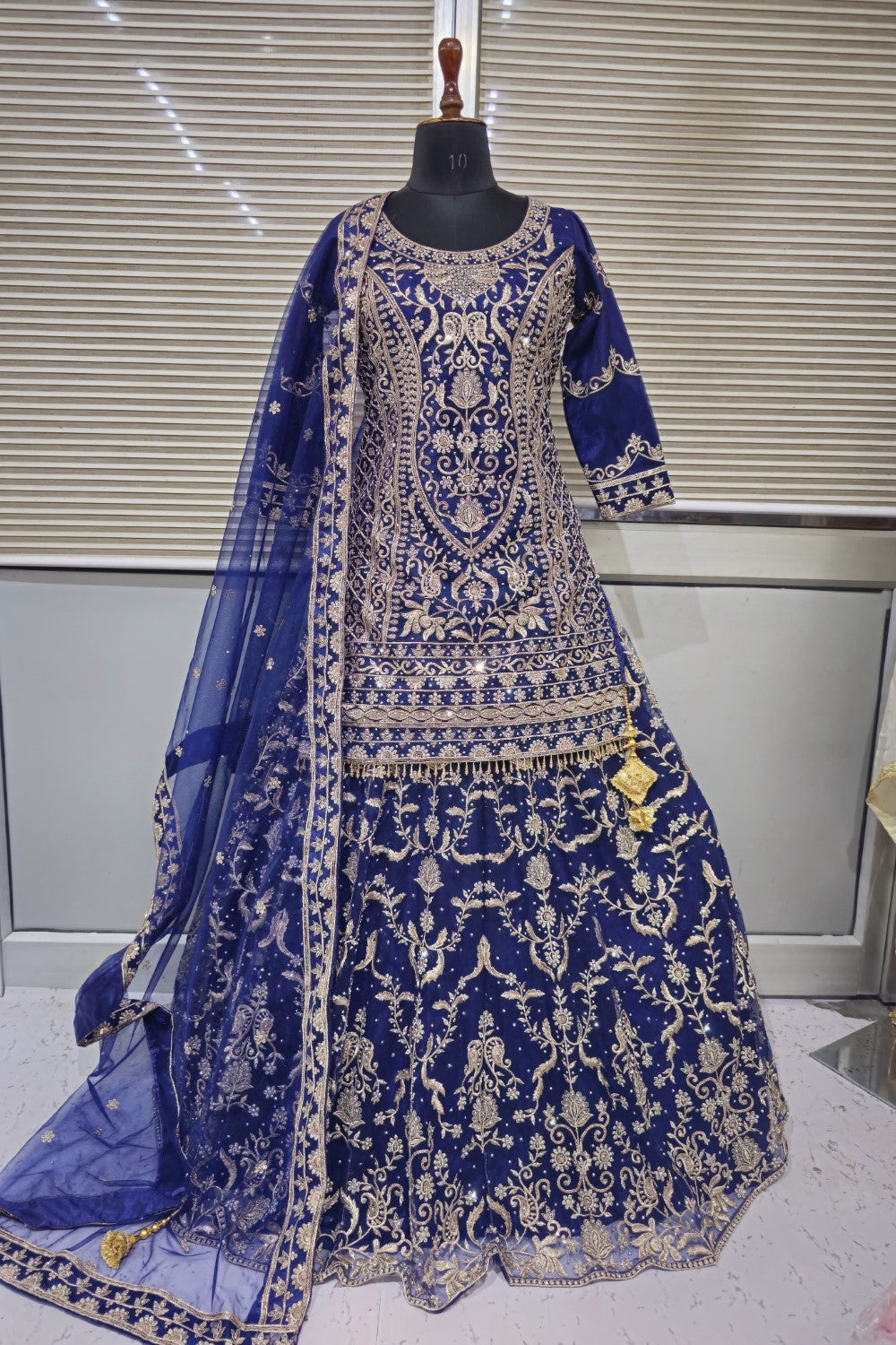 Classy Lehenga in  Resham and sequins with long top