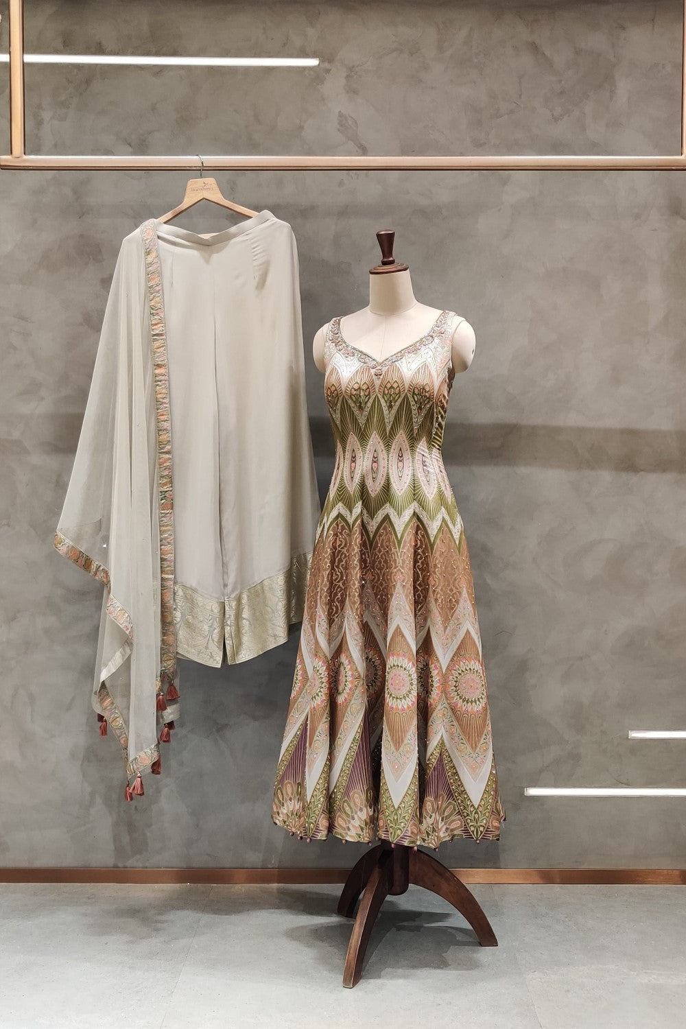 Light Color Pattern Sharara Suit