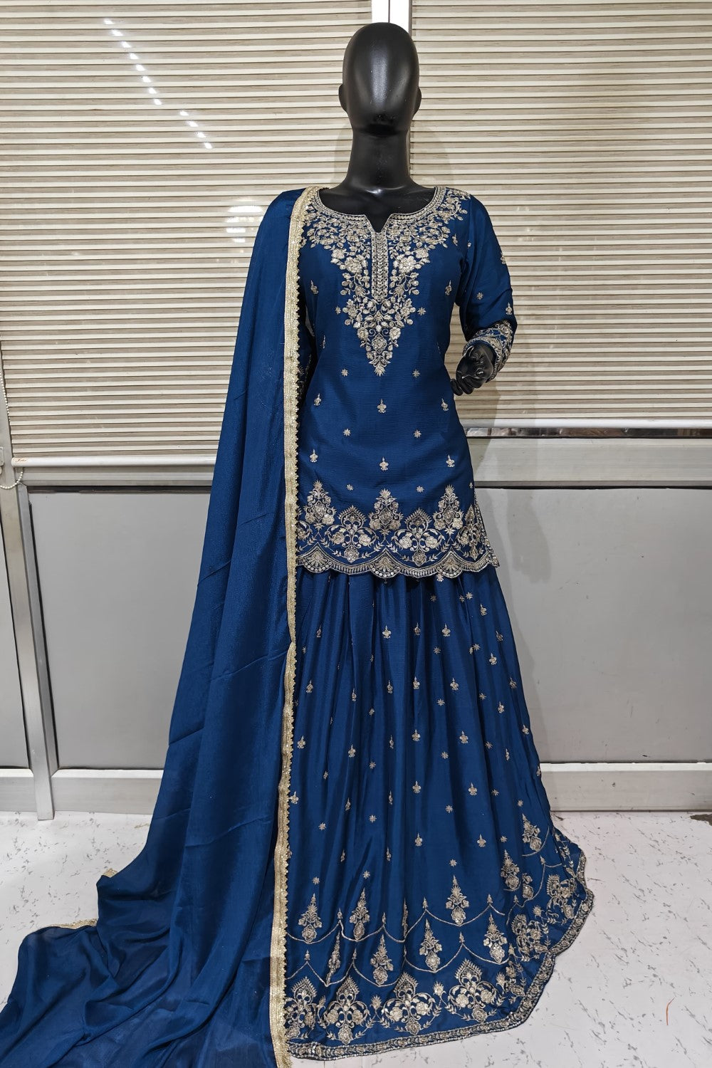 Diyas resham and moti Long top with lehenga