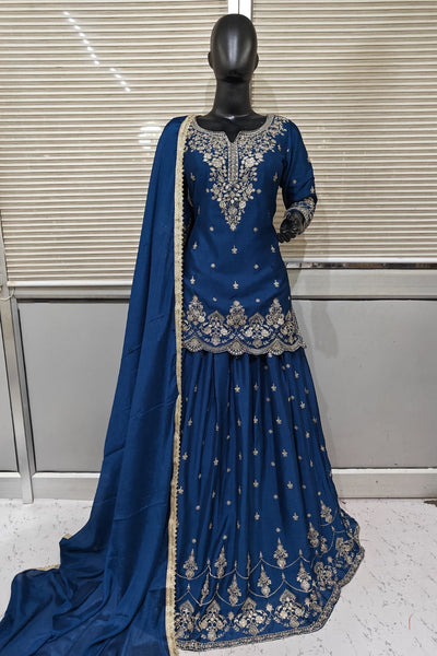 Diyas resham and moti Long top with lehenga