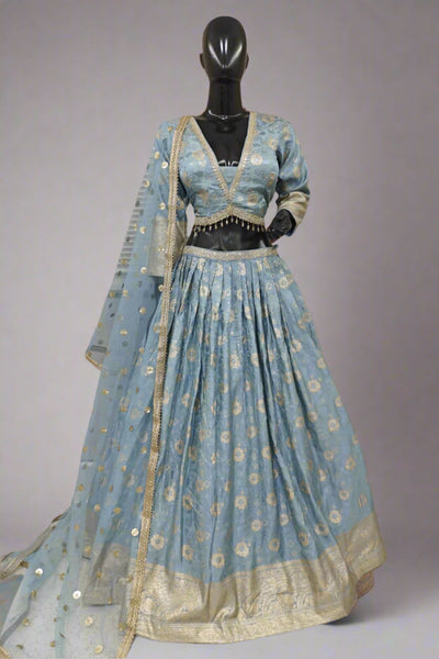Super stunning lilac banarasi lehenga