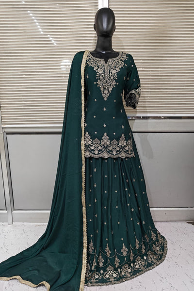 Diyas resham and moti Long top with lehenga