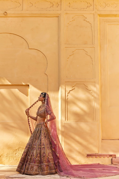 Regal hand embroidered zari and zardosi with thread work