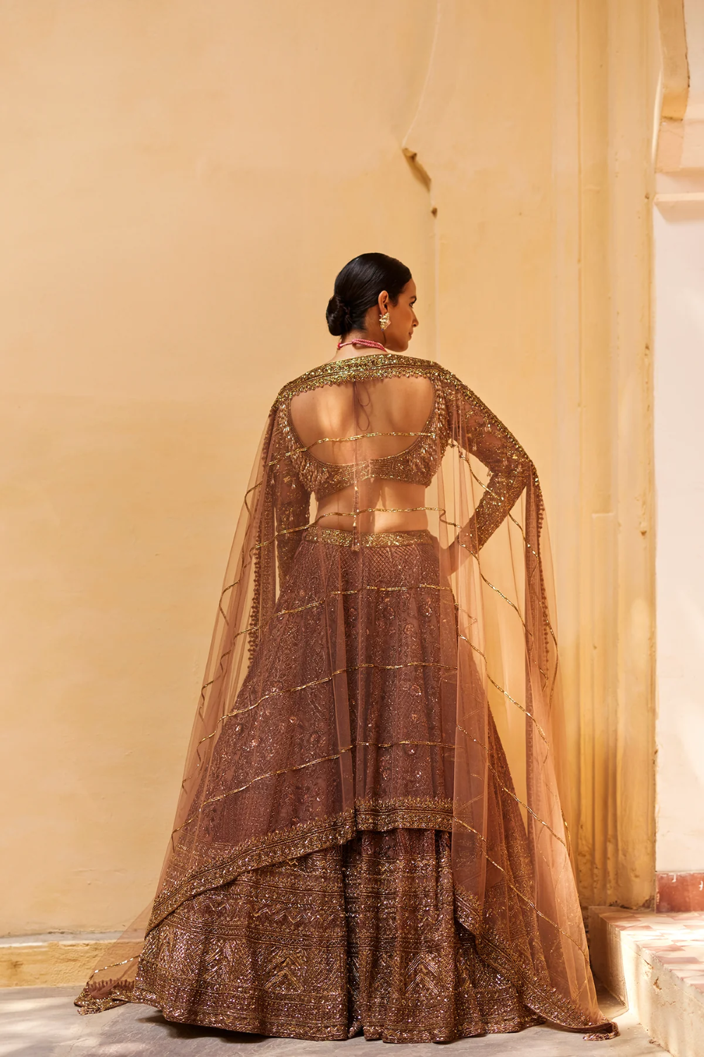 Hand Crafted Sequins and Zari work lehenga