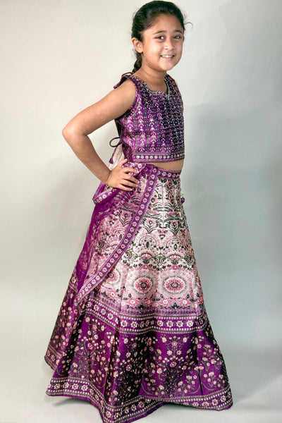 Kids Plum Stunning lehenga