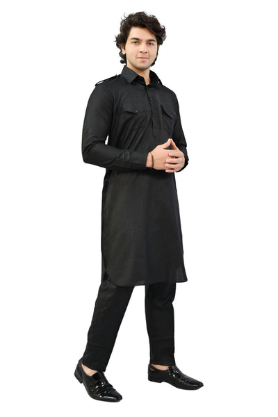 Punjabi Style Kurta Pajama - Black