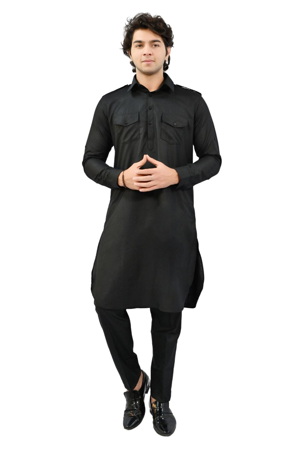 Punjabi Style Kurta Pajama - Black