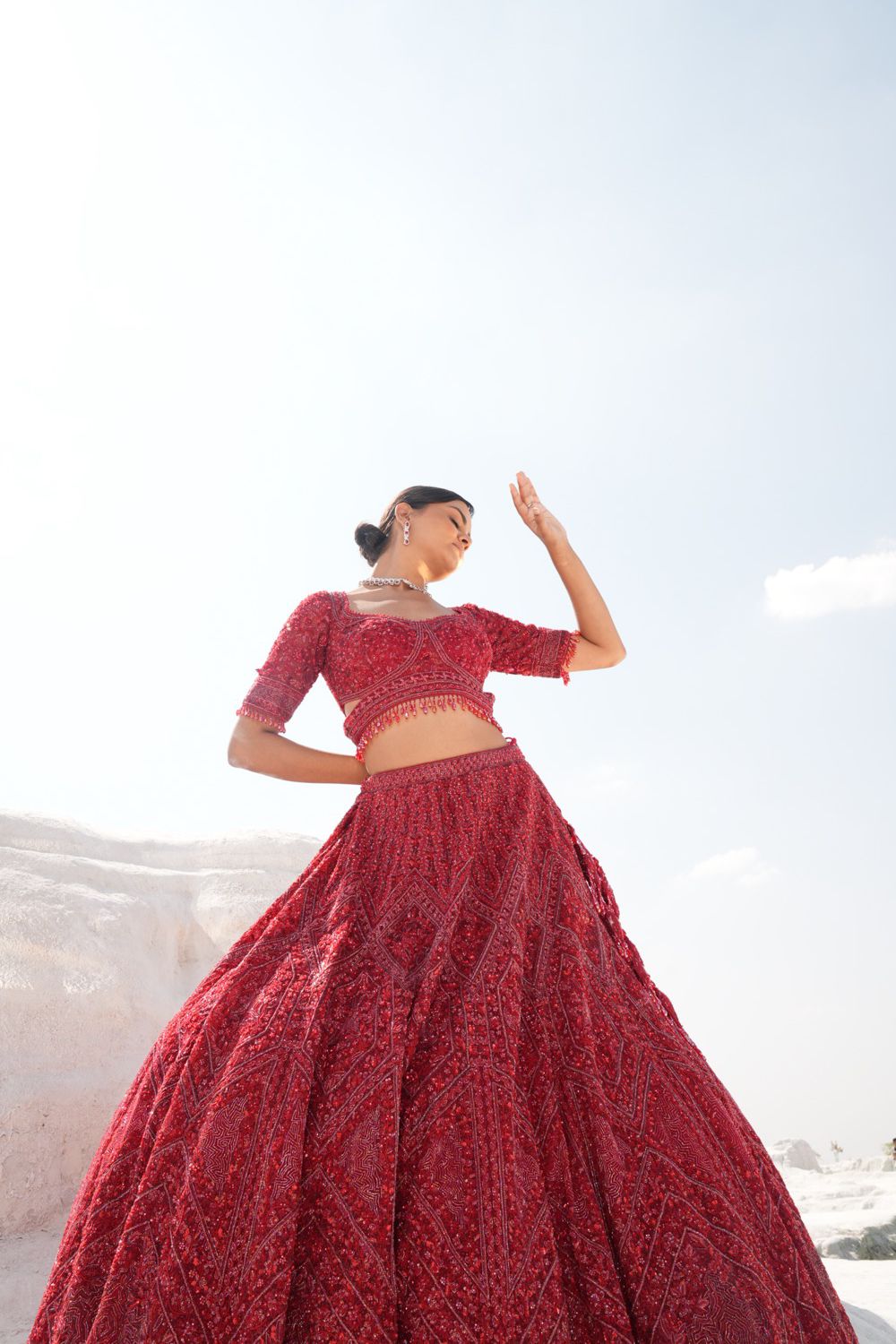 Red On Red Bridal Lehenga