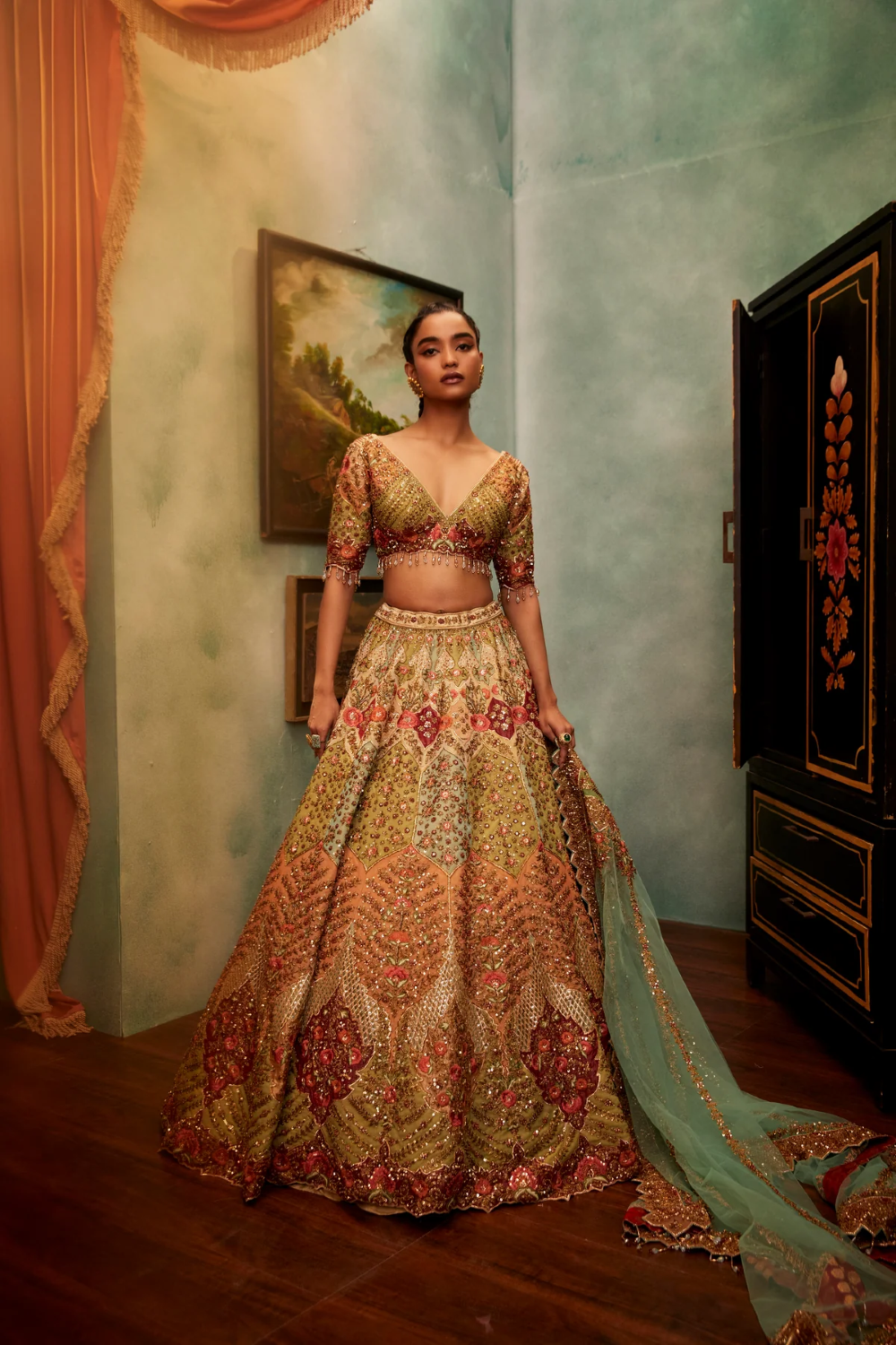 Regal bridal with zardosi and patch work