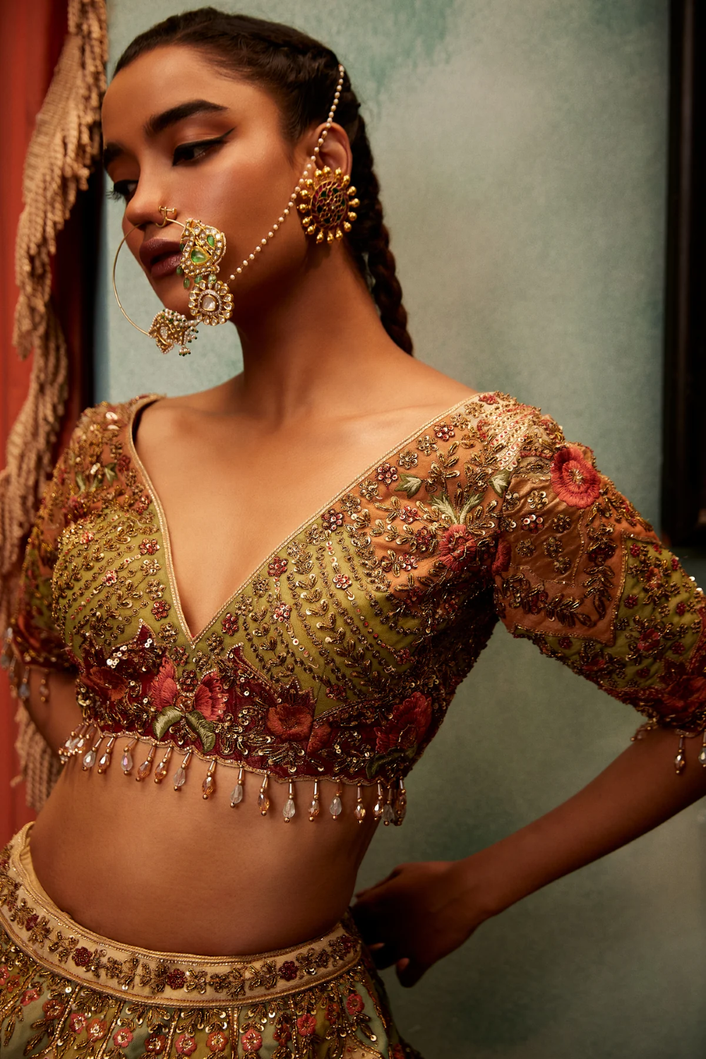 Regal bridal with zardosi and patch work